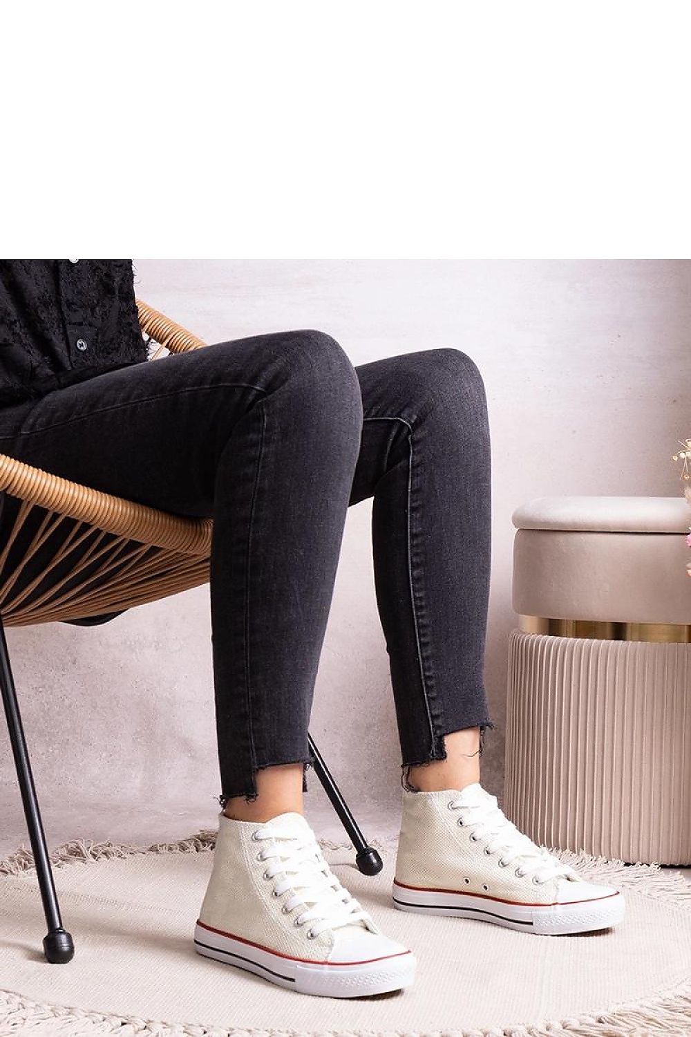 Solea luxury high-top sneakers displayed with an emphasis on the fashion-forward design and versatile styling options.