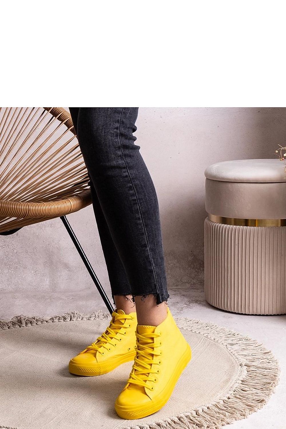 Solea High Denim Sneakers styled with trendy outfits, highlighting the versatility of blue lace-up footwear for every spring and summer occasion.