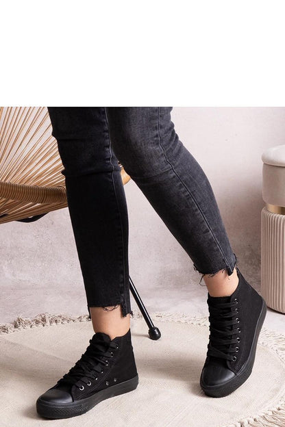 Solea high denim sneakers for women in elegant blue, showcasing stylish lace-up design and round toe, perfect for spring and summer ensembles.