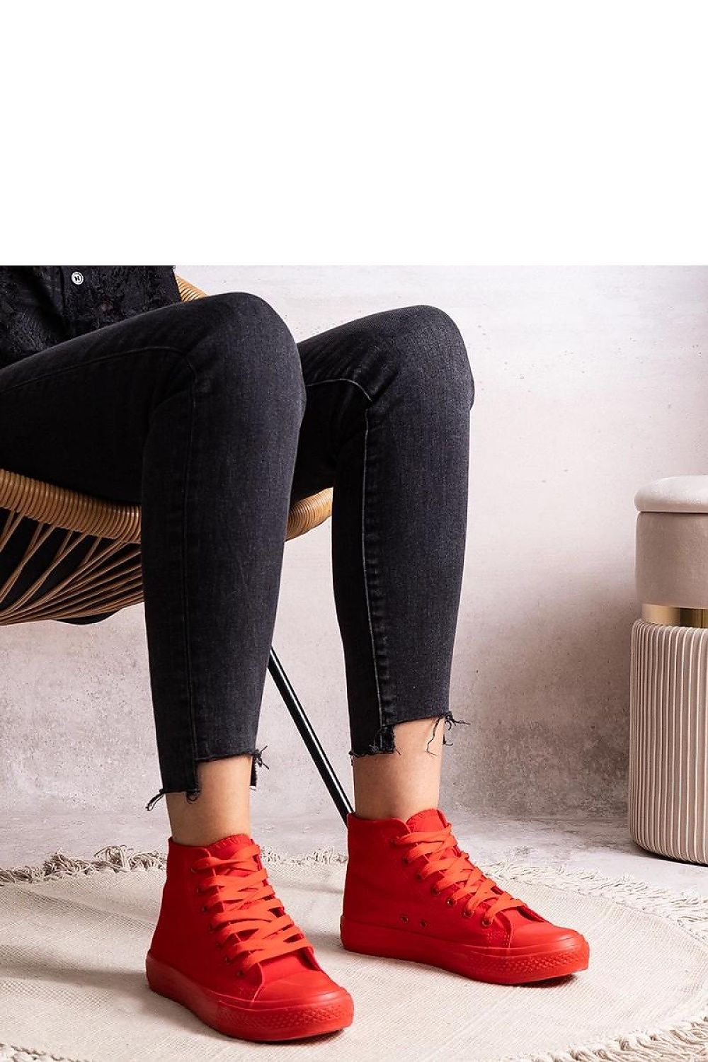 Solea high denim sneakers for women in elegant blue, showcasing stylish lace-up design and high-top silhouette, perfect for luxury casual wear.