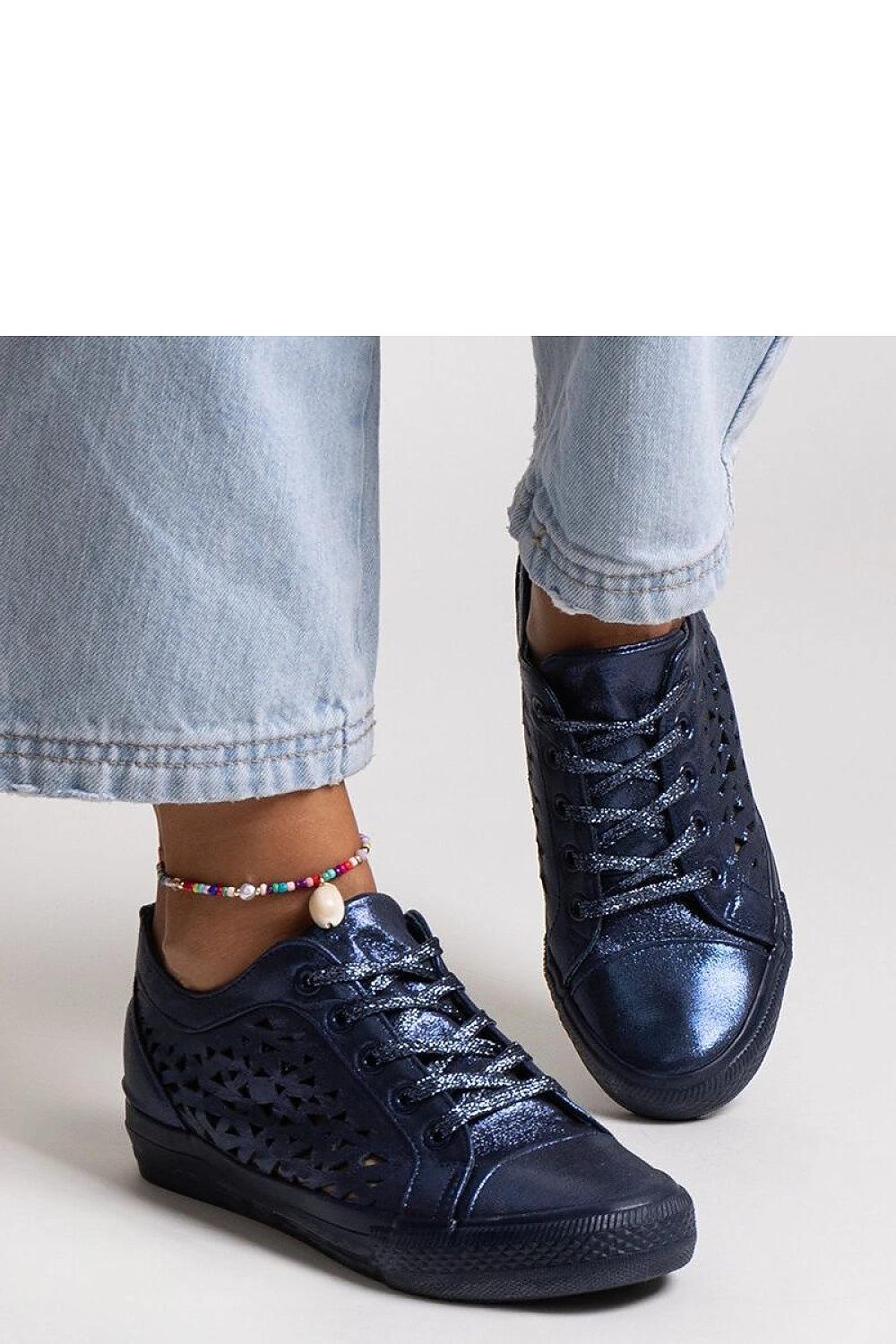 Solea elegant black high sneakers with laces for women featuring a stylish breathable openwork design, perfect for summer elegance.