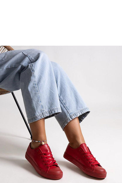 Stylish Solea eco leather sneakers in radiant red Mahasina, featuring a rubber sole for optimal comfort during summer outings.