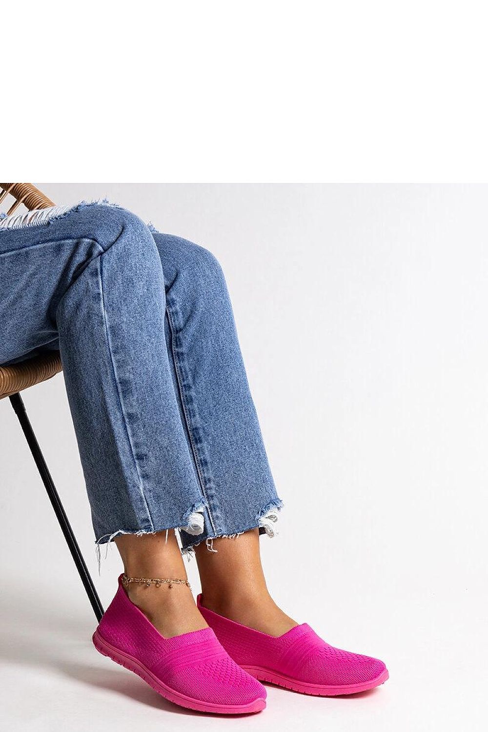 Close-up view of Solea Dark Pink Slip-On Sneakers Shalha, highlighting the premium rubber sole and elegant rounded toe, ideal for sophisticated summer outings.