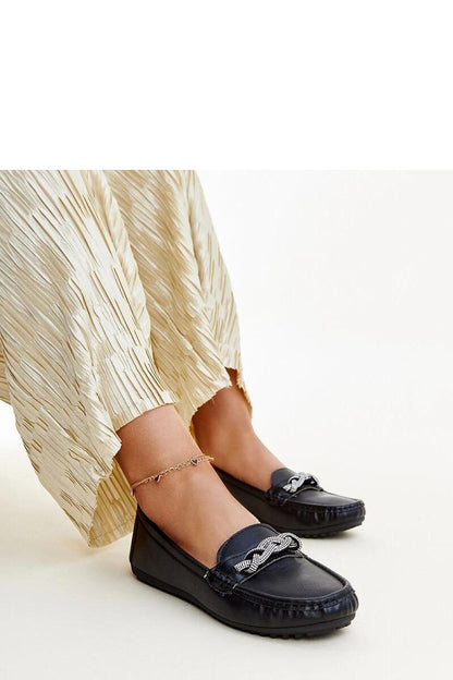 Elegant Solea black moccasins featuring zircon adornments, crafted from eco-friendly leather for luxurious comfort and style.