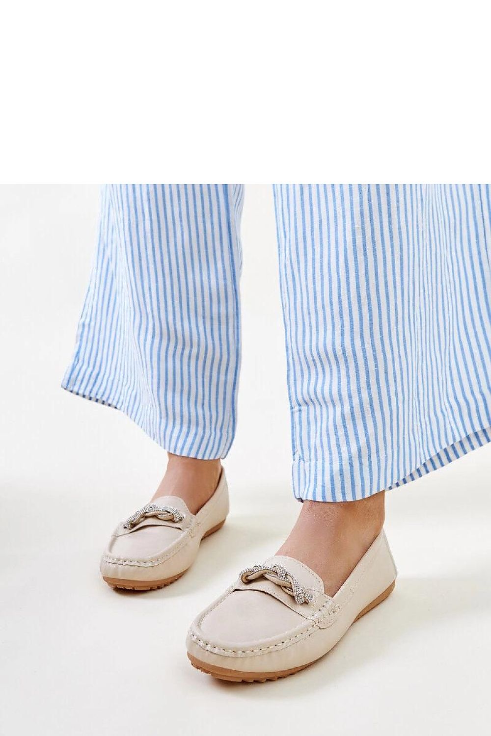 Sophisticated Solea moccasins made from eco-friendly leather, embellished with dazzling zircons, combining comfort and high-fashion in one piece.