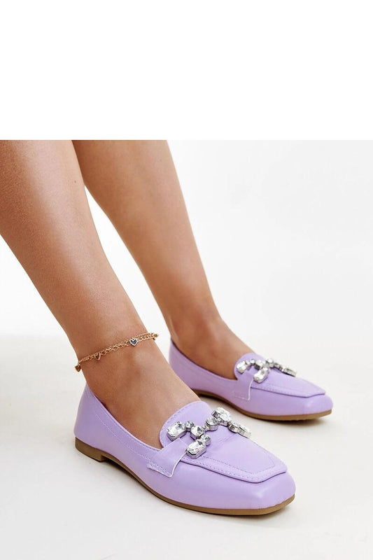 Elegant Solea purple Mali moccasins featuring a sparkling zircon buckle, ideal for stylish women's footwear.