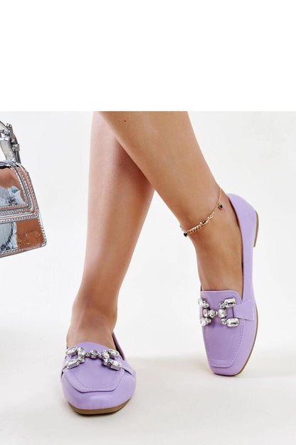 Elegant Solea purple Mali moccasins featuring a zircon buckle, showcasing luxury slip-on design suitable for women.