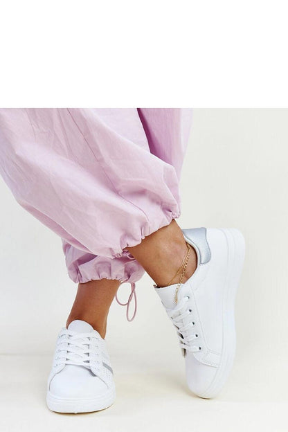 Solea Women's White Berdine Sneakers displayed with laces tied, emphasising their chic and environmentally-friendly design.