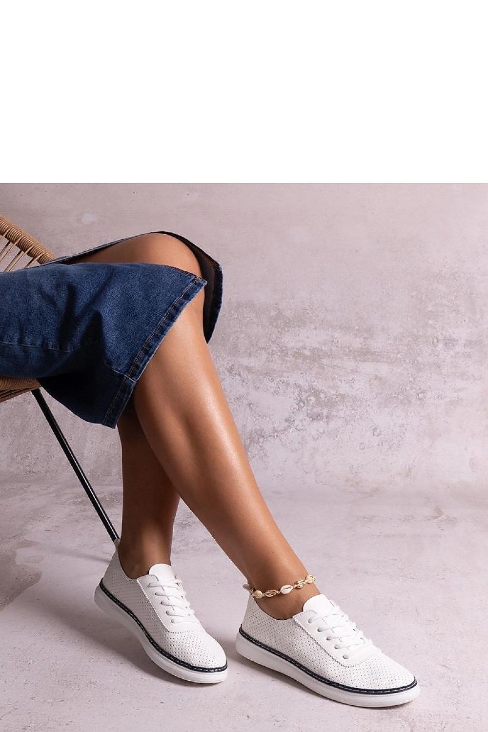 Close-up of Solea Biserka sneakers, highlighting the rubber sole and rounded toe for ultimate comfort and stability.