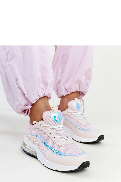 Solea pink hologram Jelka sneakers with lace-up closure and medium heel, showcasing a stylish design perfect for spring and summer fashion.