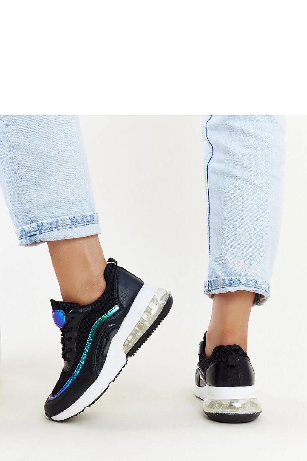 Side profile of Solea lace-up pink hologram Jelka sneakers, highlighting the rounded toe and sophisticated medium heel.