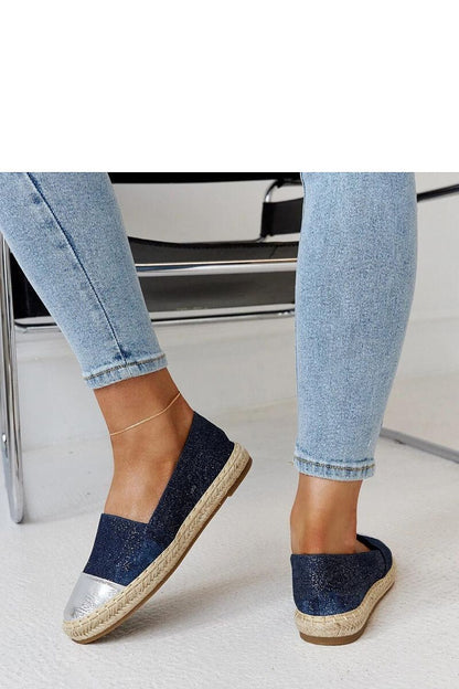 Elegant blue-silver fabric of Solea Surana espadrilles, emphasizing summer fashion and comfort in footwear.