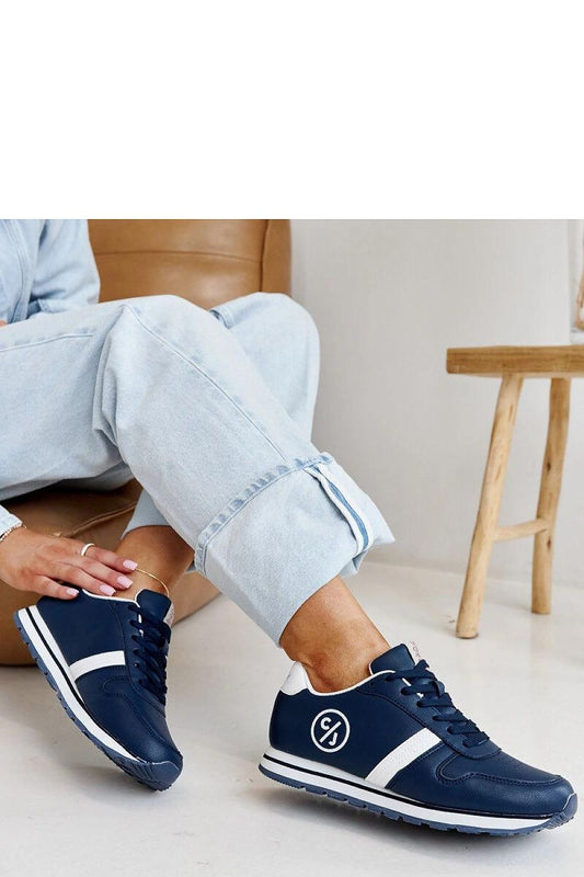 Luxury navy women's sneakers by Solea made from eco leather, showcasing a rounded toe design for modern elegance.