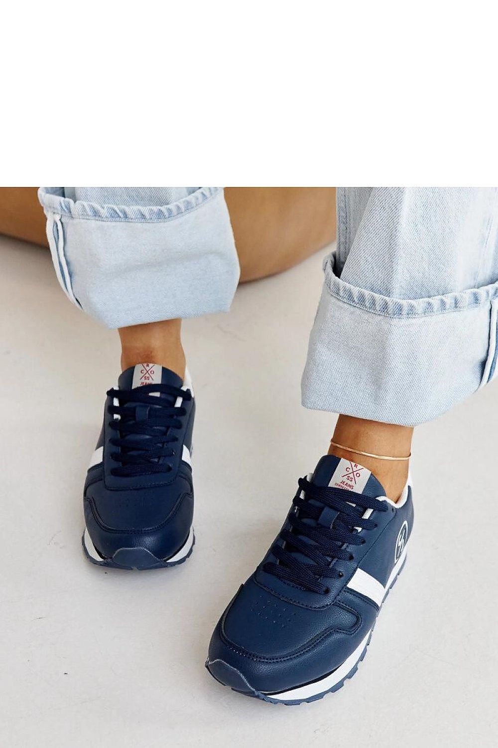Chic rounded toe navy sneakers for women by Solea, crafted from premium eco leather, ideal for a fashionable wardrobe.