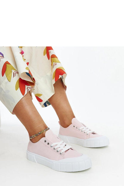 Solea elegant light pink fabric sneakers for women, featuring a stylish design and laced closure, ideal for summer fashion.