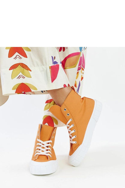 Back view of Solea pink high-top sneakers, illustrating their unique silhouette and quality craftsmanship for discerning tastes.