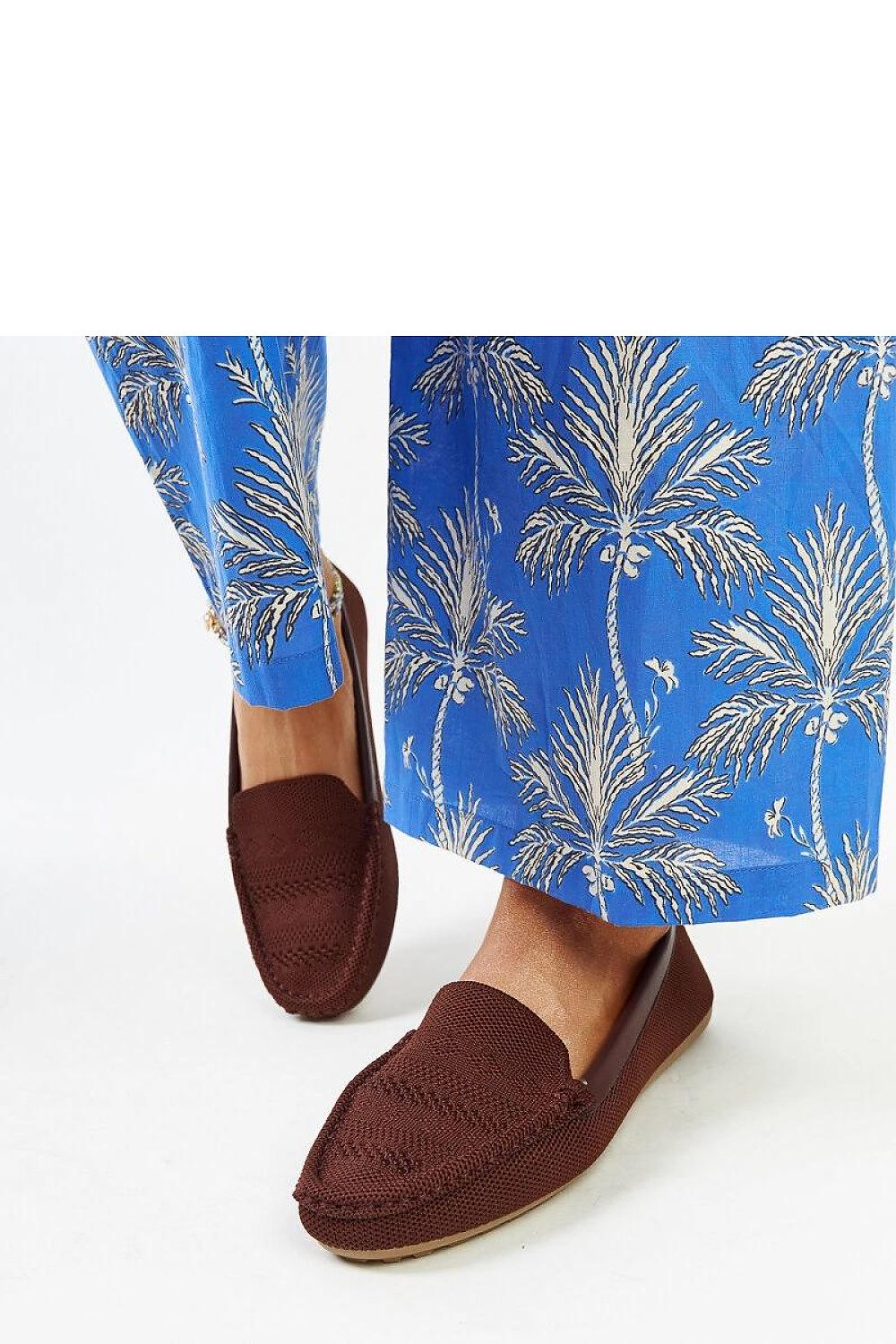 Luxurious slip-on Brown Fabric Loafers from Solea, designed for comfort and style, ideal for feminine summer outfits.