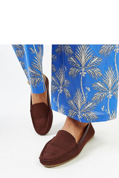 Luxurious slip-on Brown Fabric Loafers from Solea, designed for comfort and style, ideal for feminine summer outfits.