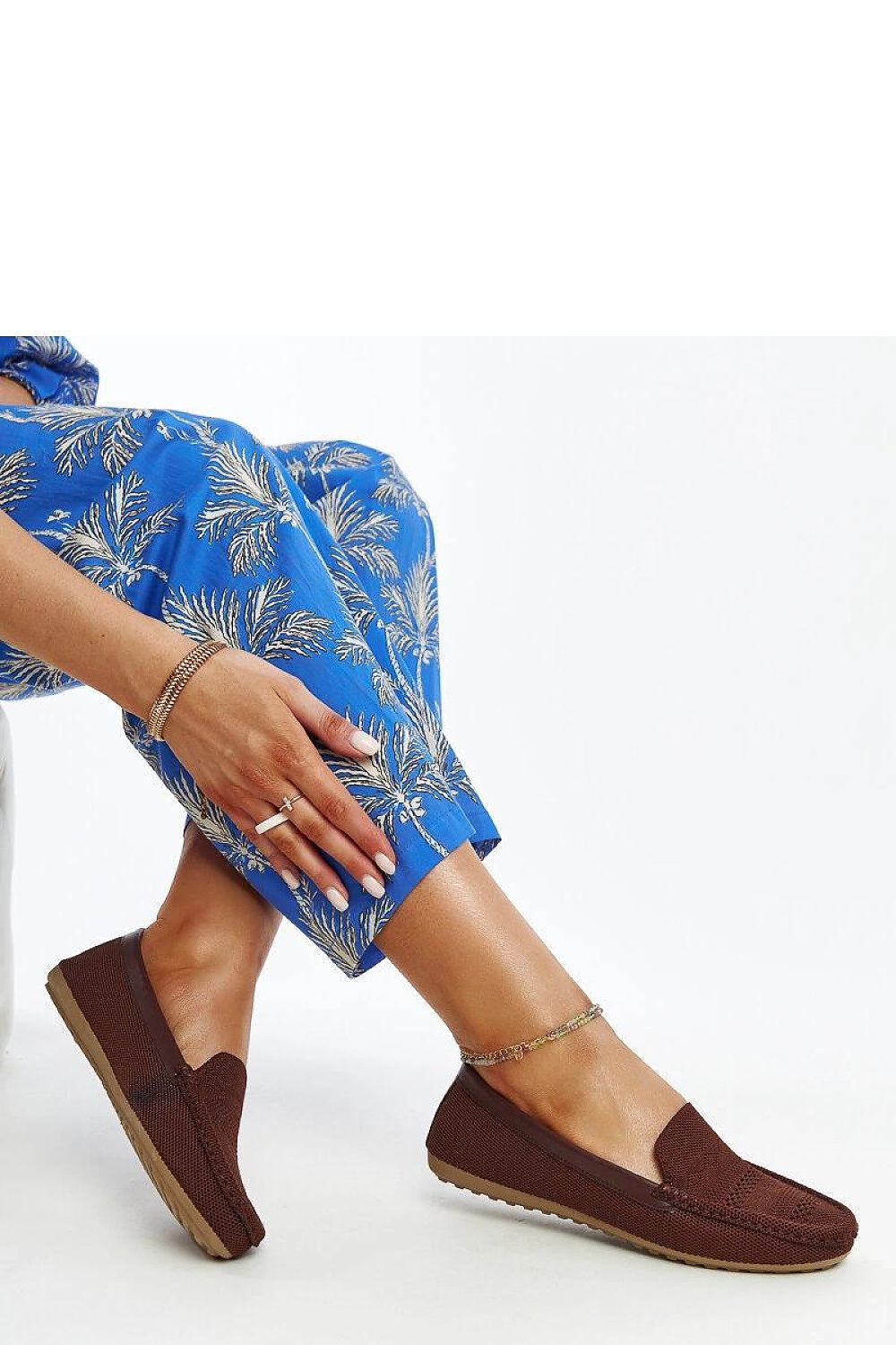 Solea's chic Summer Brown Fabric Loafers, crafted with a fashionable low cut and sumptuous fabric, perfect for stylish summer escapades.