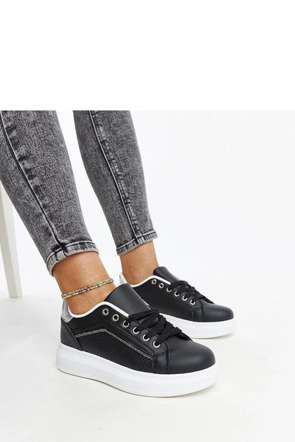 Luxury black eco leather sneakers for women by Solea featuring zirconia detail, stylish and elegant design, perfect for modern women.