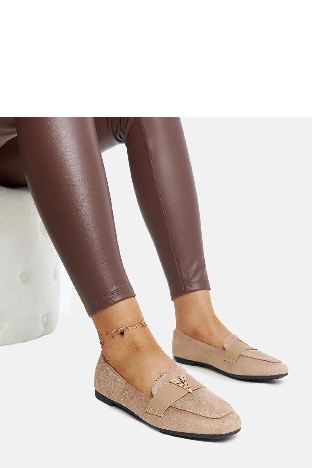 Solea luxury eco leather moccasins in black, showcasing a chic Namal decorative detail and easy slip-on convenience for everyday wear.