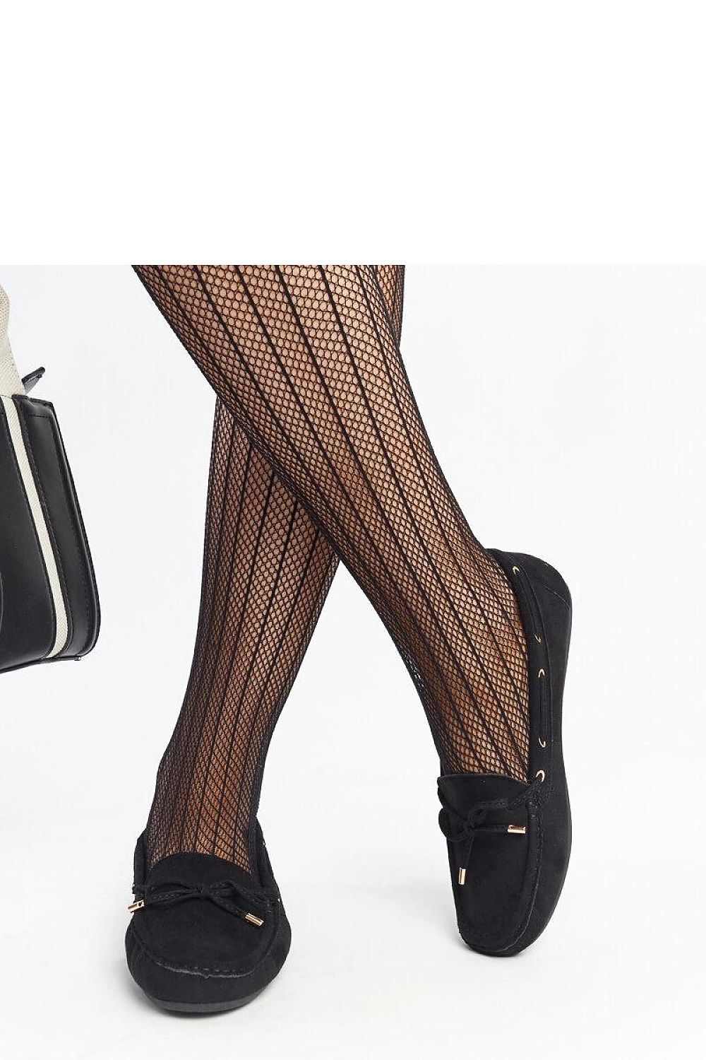 Close-up of Solea navy blue suede moccasins, highlighting the eco-friendly material and stylish almond-shaped toe design.