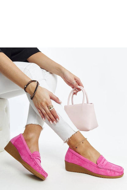 Sakena blue suede wedge loafers by Solea, perfect for both casual and elegant occasions, styled with a chic outfit.