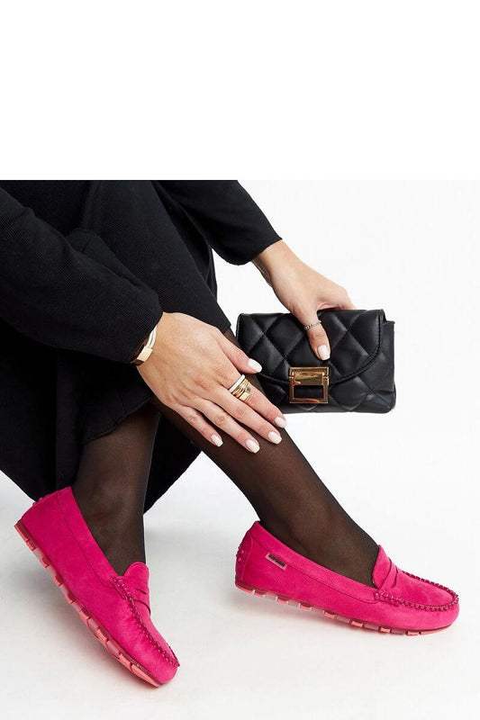 Luxurious dark pink suede loafers Nafisah by Solea, slip-on style, showcasing elegant rounded toe and rubber sole for exceptional comfort and grip.