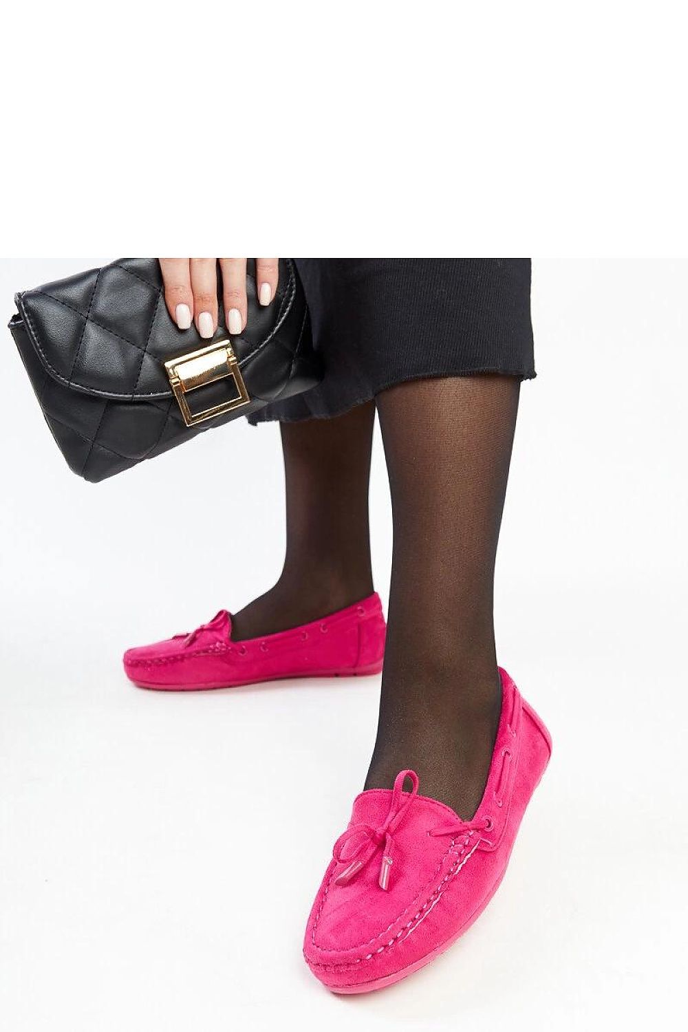 Elegant dark pink eco-leather moccasins with a bow, crafted by Solea, showcasing a luxurious slip-on design ideal for spring/summer fashion.