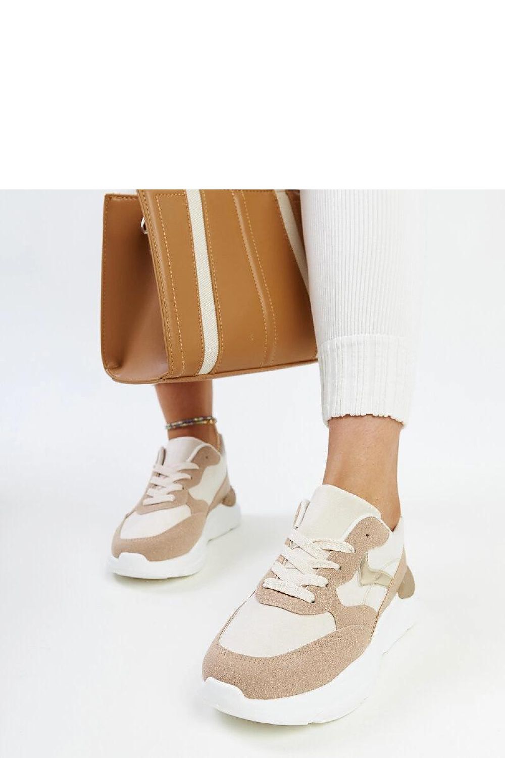 Brown Eco-leather platform sneakers Nereida by Solea, featuring stylish lace-up closure and elegant design for fashionable women.