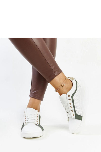 Solea eco leather white and green platform sneakers displaying elegant design and comfort, perfect for fashion-forward individuals.