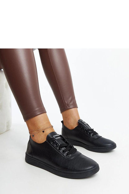 Luxury eco-leather black sneakers for women, Yusra by Solea, featuring a stylish low round toe and comfortable rubber sole, perfect for summer outings.