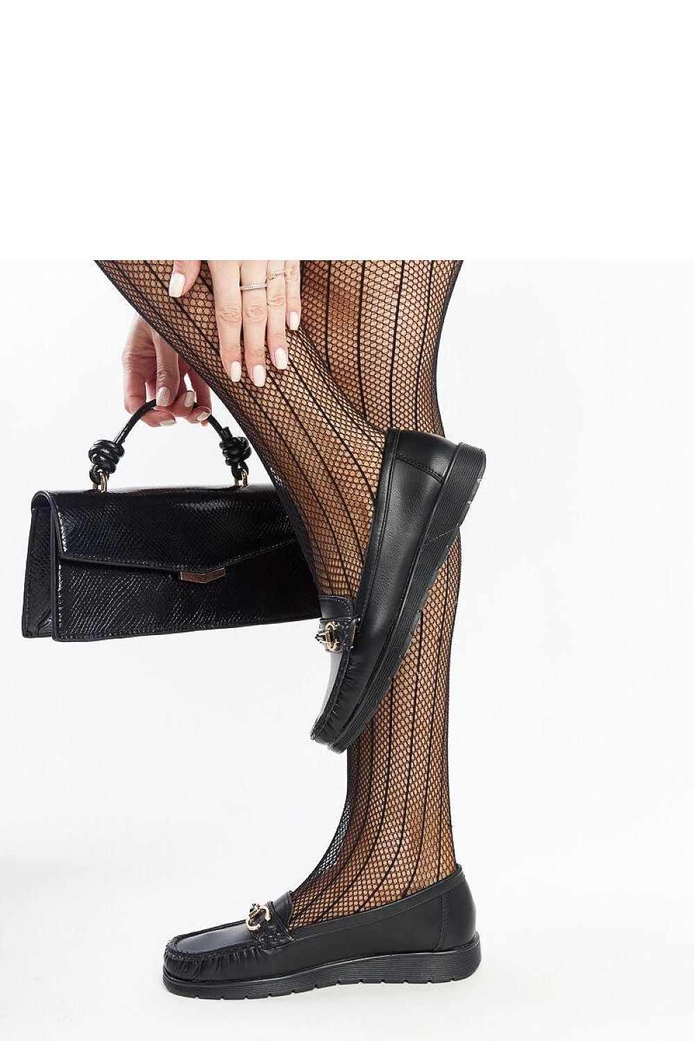 Solea elegant black Anisah loafers in eco leather, showcasing a sleek design with a round toe and stylish buckle, perfect for sophisticated attire.