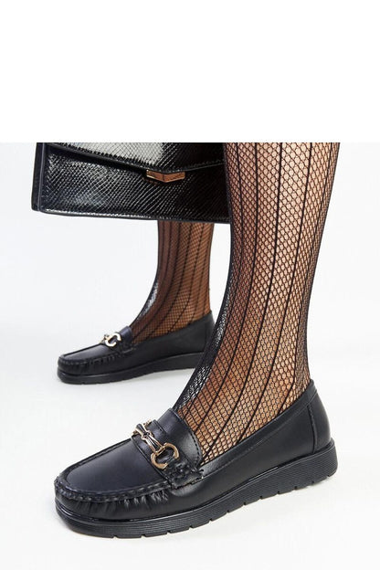 Close-up view of Solea's eco leather black Anisah loafers, highlighting the premium finish and comfortable slip-on style ideal for work or evening events.