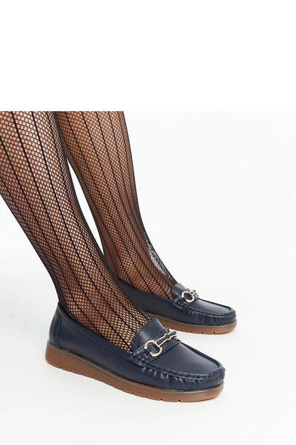 Top view of Solea black Anisah loafers in eco leather, emphasizing the classic design and versatility for both casual and formal occasions.