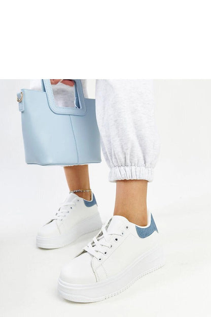 Solea white platform sneakers Ottavia for women, highlighting the 5 cm heel and white rubber sole, ideal for everyday style and sports activities.