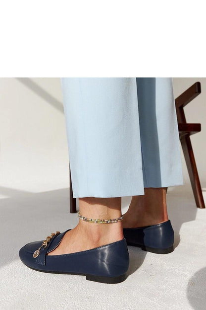 Elegant navy blue Scaletta moccasins by Solea, crafted from eco-leather with almond toe design for luxury and comfort.