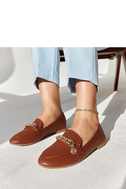 Solea elegant navy blue Scaletta moccasins with chain decoration, slip-on design for ultimate comfort and style.