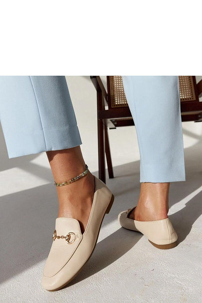 Solea Erminia beige loafers displayed on a neutral background, embodying elegance and style with their flat sole and breathable eco-leather design.