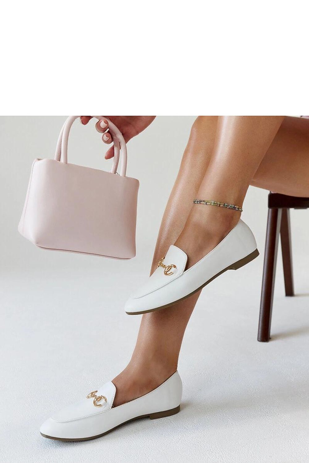 Solea Erminia Beige Eco-Leather Loafers with stylish buckle design for women, featuring an almond toe and flat sole, perfect for summer fashion.