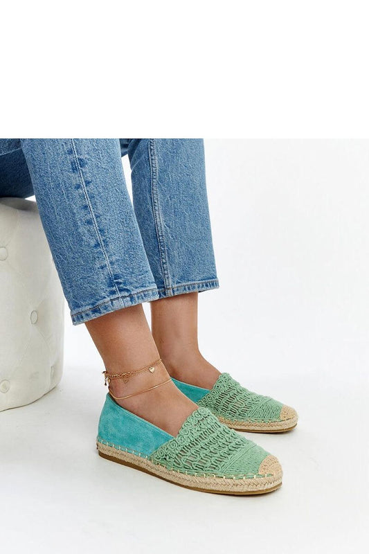 Luxurious Gordana mint openwork espadrilles by Solea, perfect for summer outings, showcasing delicate materials and stylish design.