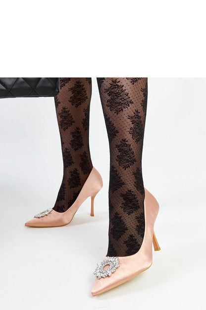 Elegant beige satin high heel pumps by Solea adorned with sparkling rhinestones, perfect for summer occasions, stylish women's footwear in sizes EU 36-41.