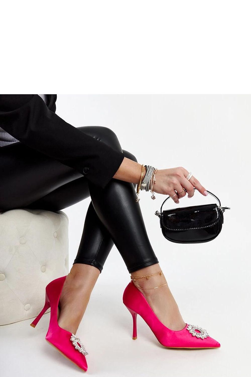 Sophisticated green satin high heel shoes by Susegana, designed for elegance with shimmering zircon accents.