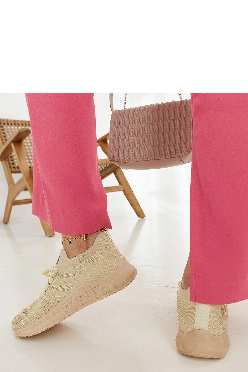 High-quality beige fabric sneakers Ornella by Solea, featuring a chic design for versatile summer outfits.