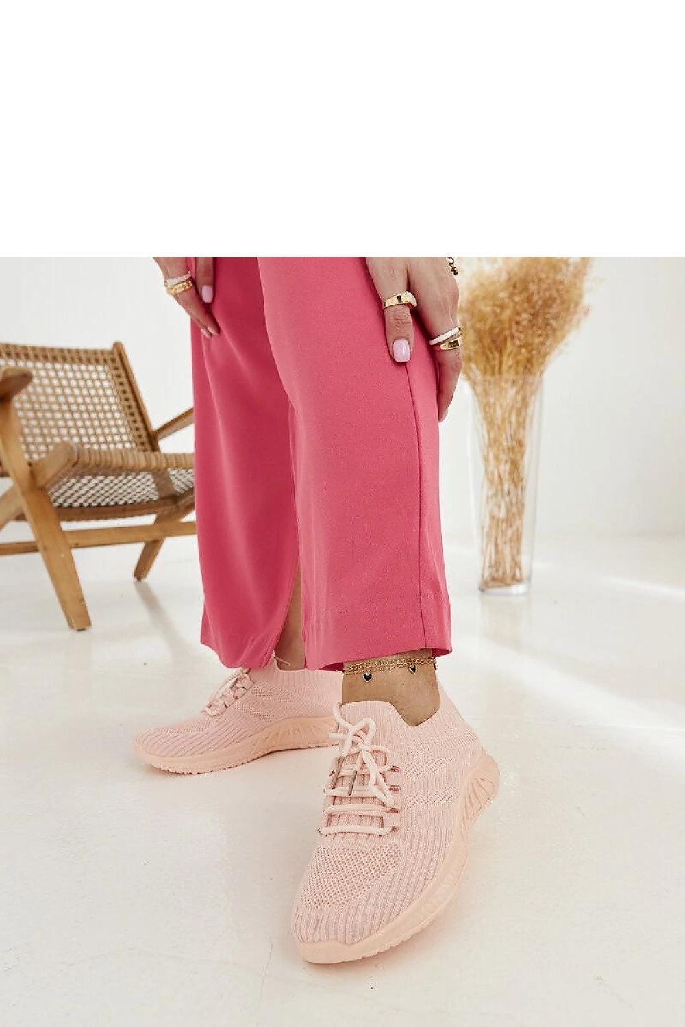 Stylish beige sneakers Ornella by Solea, combining a rubber sole for grip and cushioning, perfect for summer elegance.