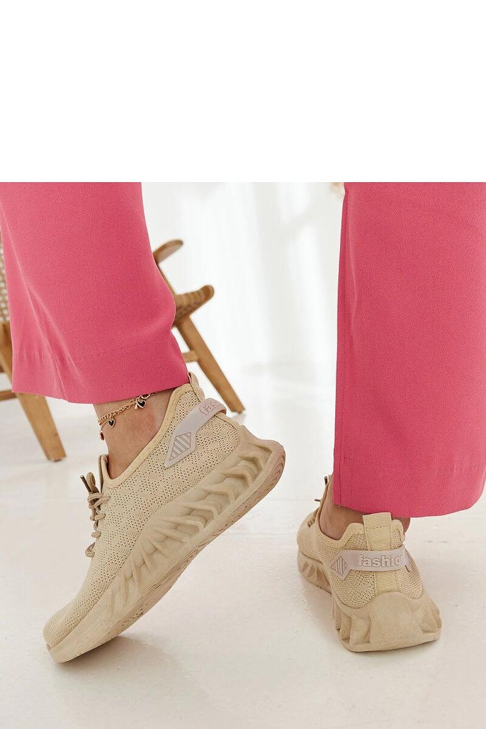 Elegant Solea Mira Beige Fabric Sneakers, designed for fashionable summer outings with perfect ventilation.