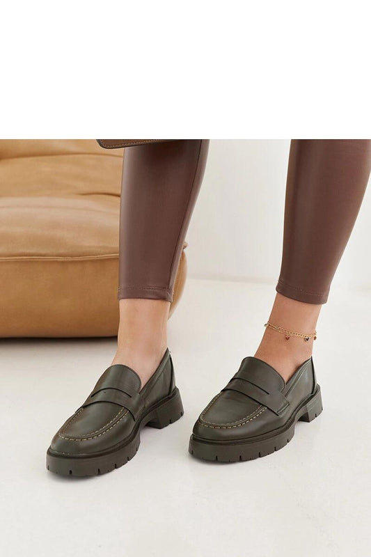 Elegant Maybritt Green Moccasins by Solea, showcasing a luxurious slip-on design in breathable faux suede, perfect for summer fashion.