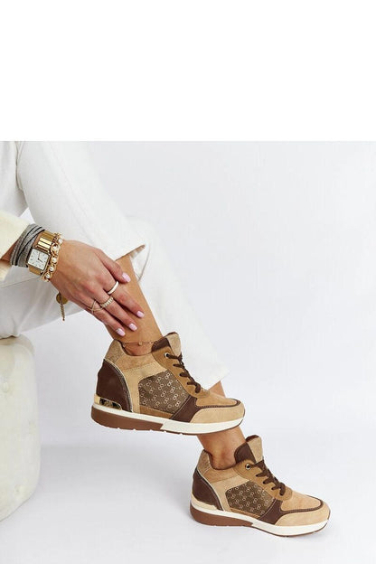 Side view of Solea black eco-leather wedge sneakers demonstrating the perfect blend of comfort and fashion, featuring a 7.5 cm heel.