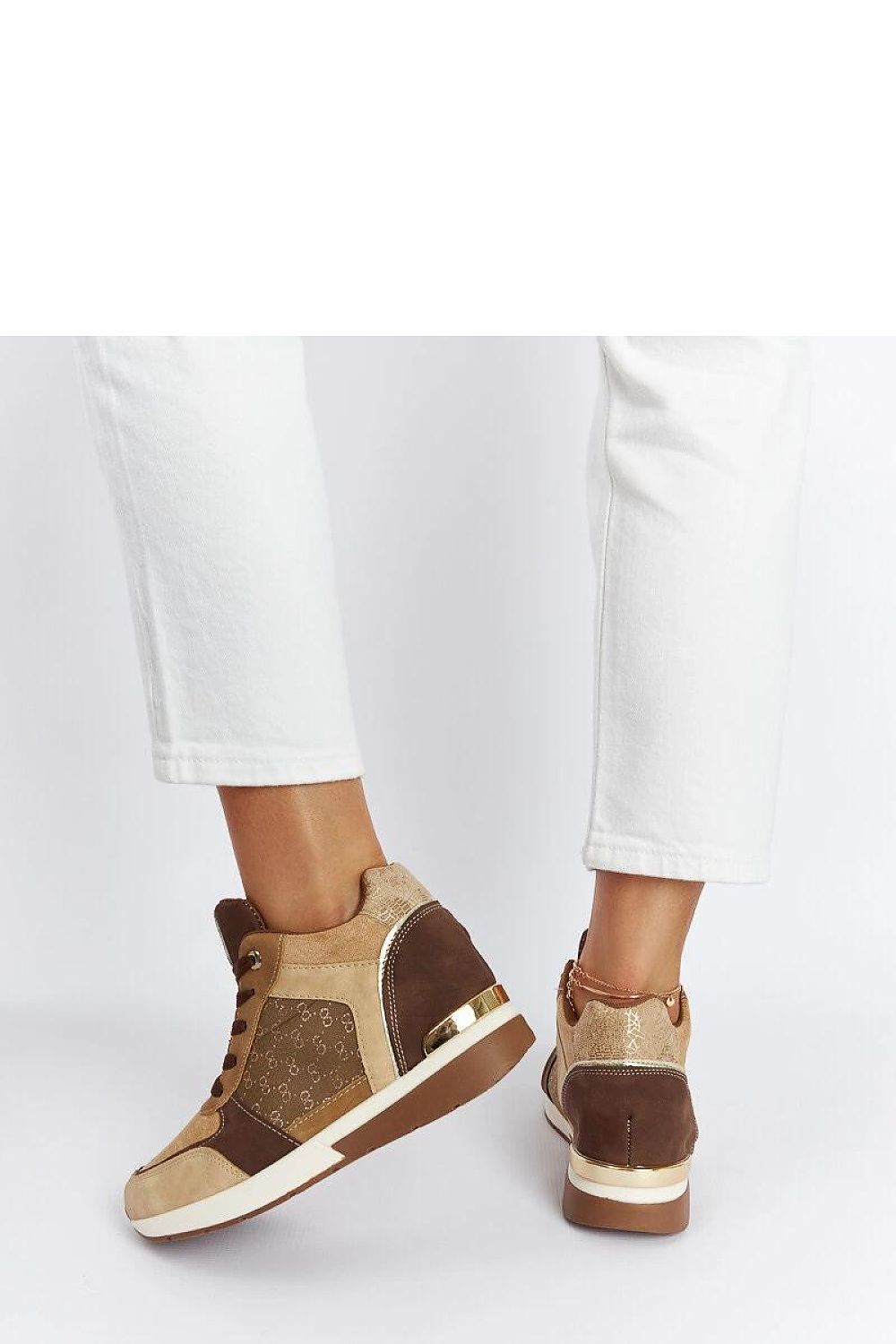 Solea Black Eco-Leather Wedge Sneakers with 7.5 cm heel, elegant summer footwear for women, showcasing a stylish lace-up design.