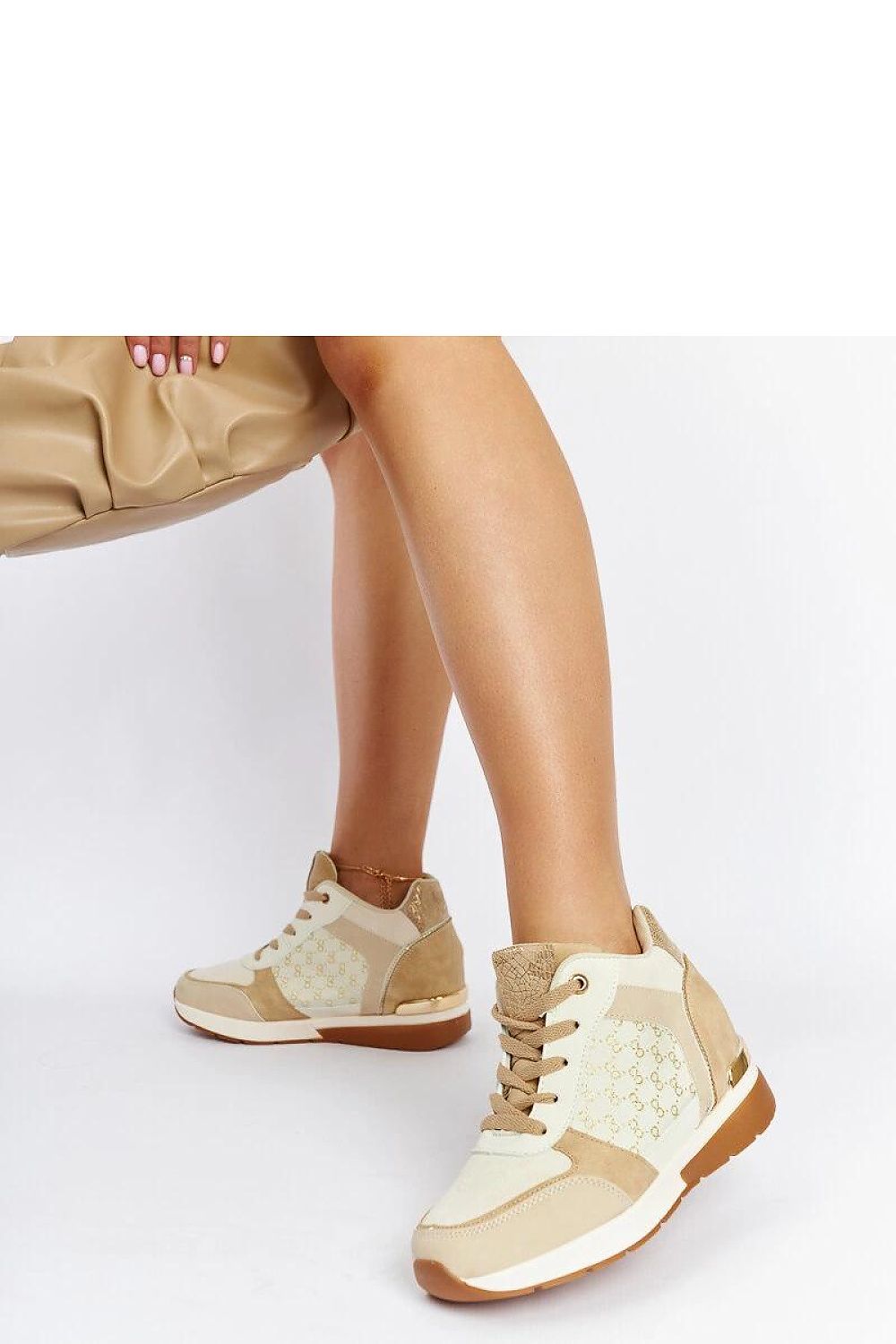 Solea Black Eco-Leather Wedge Sneakers displayed on a fashionable backdrop, perfect for summer outings and events.